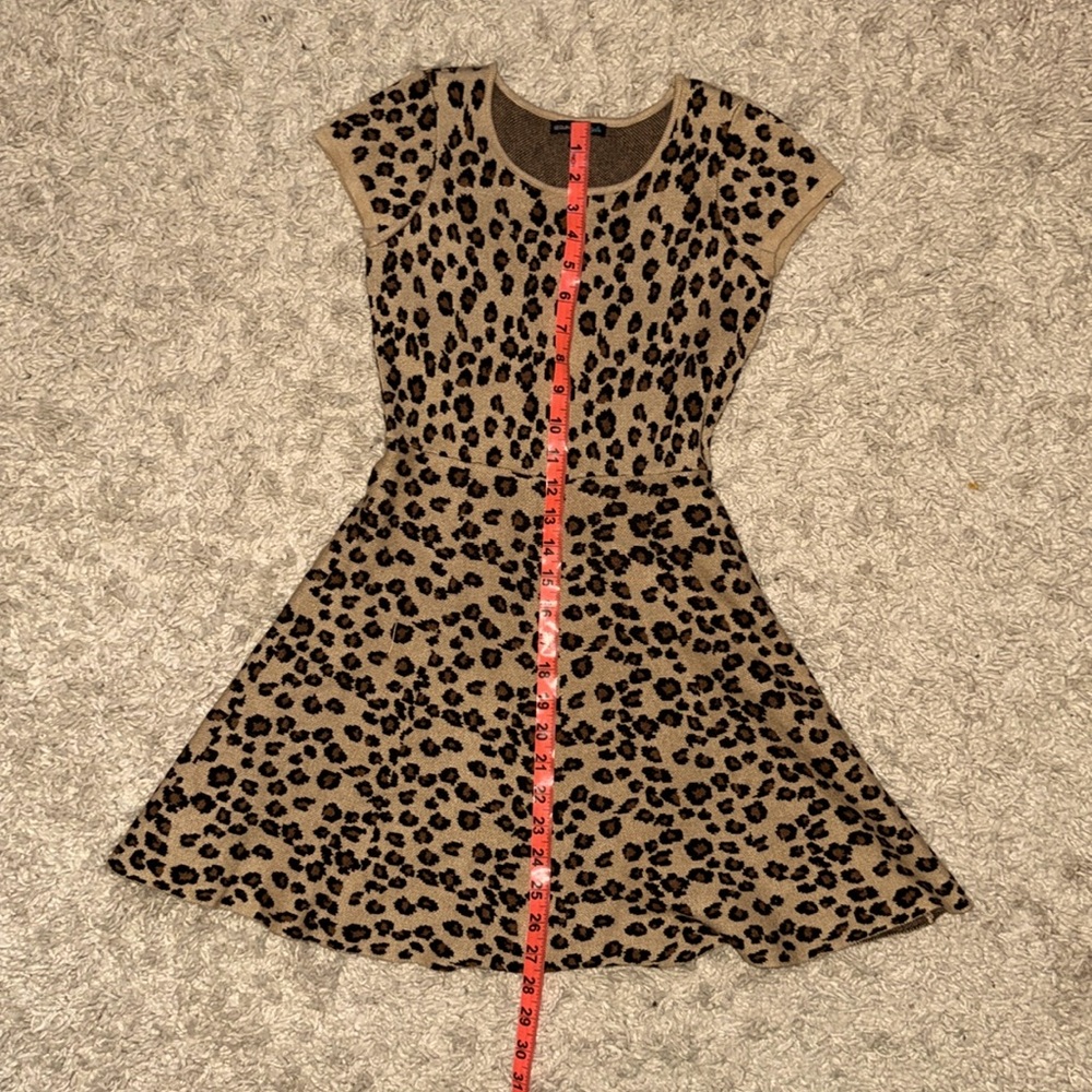 Cozy Sweater material Leppard print dress
